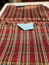 Christmas Red, Green  Gold SHIMMERY PLAID Tablecloths 60" x 82" LOT OF 2