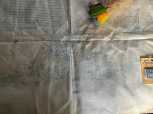 Vintage Crewel Floral Embroidery Kit in German/Out of Package but Never Sewn