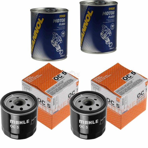 2X Original Mahle / Knecht ÖLfilter OC 5 + 2X SCT Motor Flush MotorspüLung-image