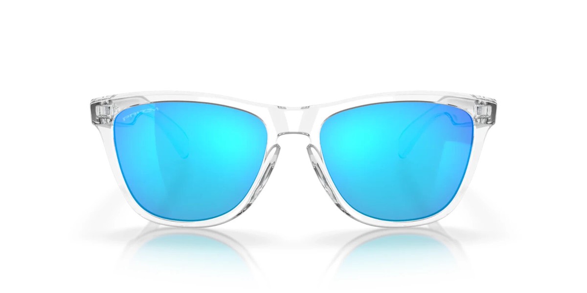 OAKLEY Frogskin クリアフレーム ブルーレンズ Oakley Frogskins Crystal Clear/Prizm Sapphire Men's Sunglasses