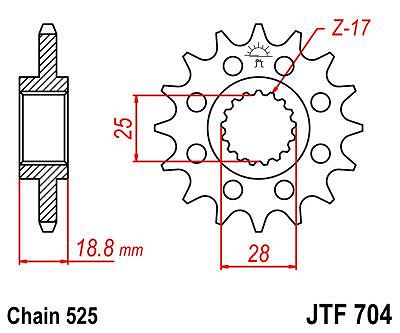 BMW F650 GS SE 12 JT Front Sprocket JTF704 17 Teeth - Picture 2 of 3