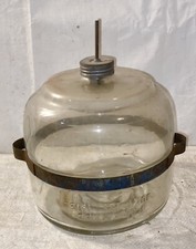 Antigua jarra de vidrio de queroseno de 1913 con caño lámpara de aceite calentador perfecto