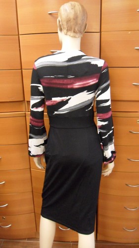 DRESS WEAR TO WORK COCKTAIL LONG SLEEVE STRETCH MADE IN EUROPE NATURAL S M L XL - Picture 6 of 7