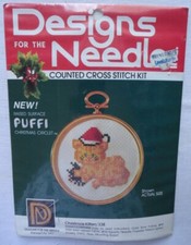 NEW Kitty Counted Cross Stitch Kit Raised CHRISTMAS Circlet 338 KITTEN PUFF