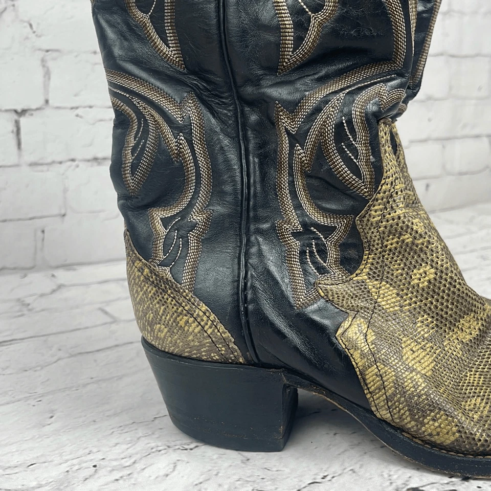 Botas Larry Mahan Cola de Anillo Lagarto De Colección Para Mujer 6 (260) B3N Punta Occidental Foto 3 de 4