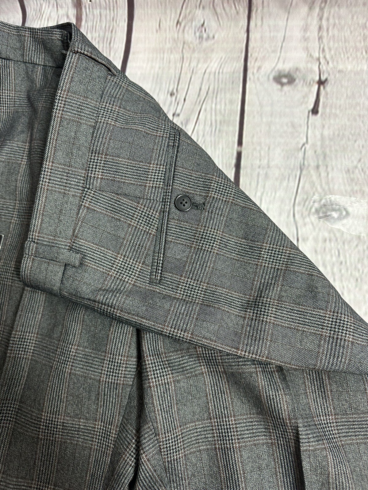 Men's Formal Dress Trousers 33/32 Grey Patterned Straight Leg (GG13) eBay