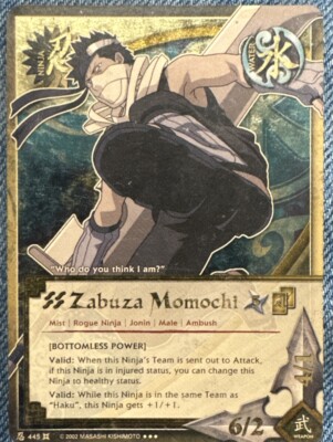 Naruto CCG Zabuza Momochi Super Rare Gold Foil #445 NM+ | eBay