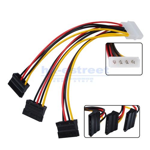 4Pin IDE Molex to 3 Serial ATA SATA Power Splitter Extension Cable Connector 10X - 第 3/15 張圖片