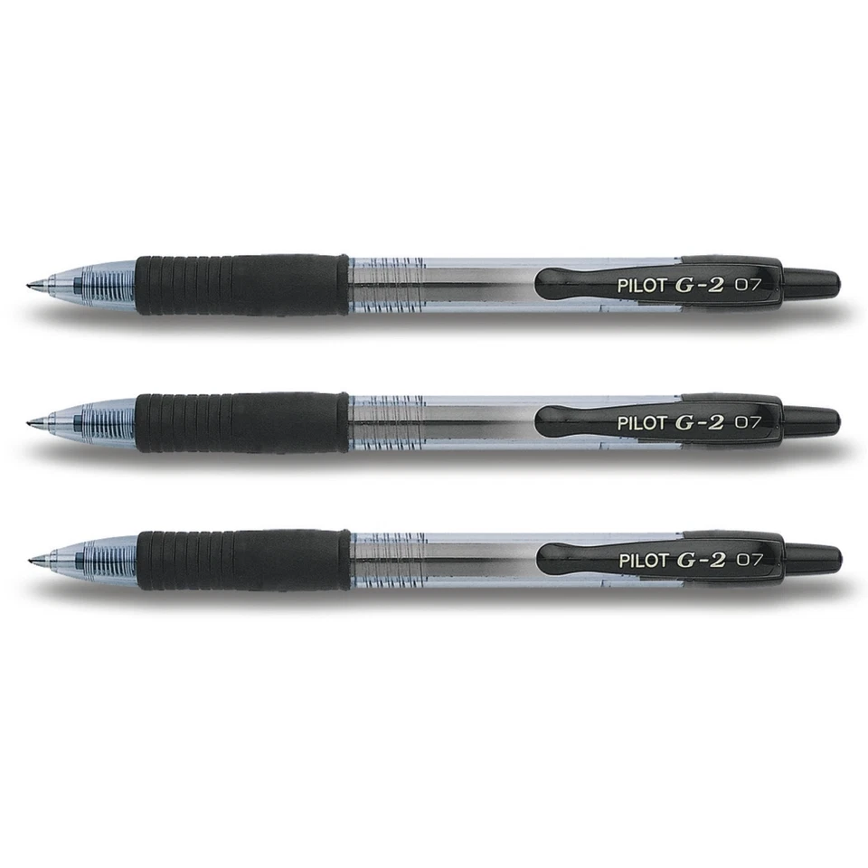 Pilot G2 Druck-Gelschreiber 3er Set schwarz