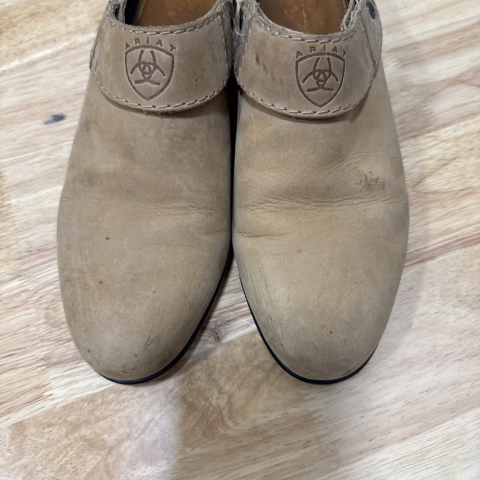 Zapatillas Ariat para mujer 9,5 zuecos de mula de cuero marrón sin cordones occidentales Foto 2 de 4