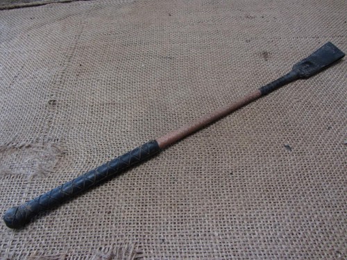 Vintage Leather Horse Riding Whip Antique Primitive Tack 11202