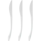 Reusable White Flair Plastic Knives Catering Cutlery Party Supplies Pack of 50