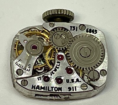 Mouvement De Montre Hamilton Cal. 911, 17 Rubis, D'origine - Pour Pièces Ou Remplacement - Occasion