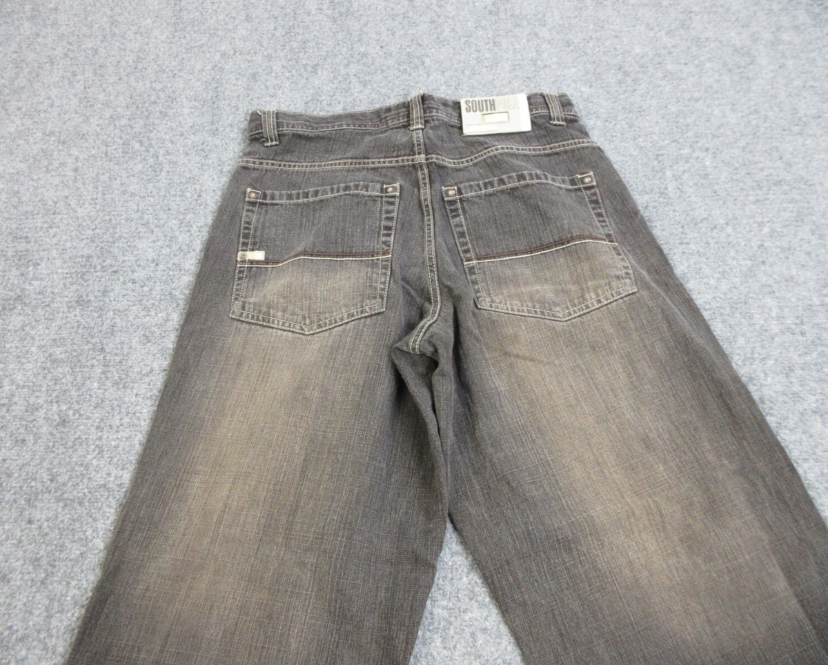 VINTAGE Southpole Pants Mens 34 Black Denim Jeans Hip Hop Baggy