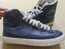 Nike Teen Blazer Mid 77 Shoes Boy s Size 6.5Y Blue Premium Leather 895850-400