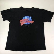 Vintage 90s Planet Hollywood Chicago size L Large Black T Shirt VTG Promo Tee