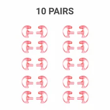 10-Pair Silicon Soft Ear Molds for Two-Way Radio Acoustic Clear Tubes (Large)