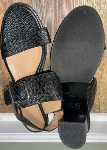 Womens Aquatalia Italy Black Leather Strappy Low Heel Sandals Size Size 12 - Picture 3 of 8