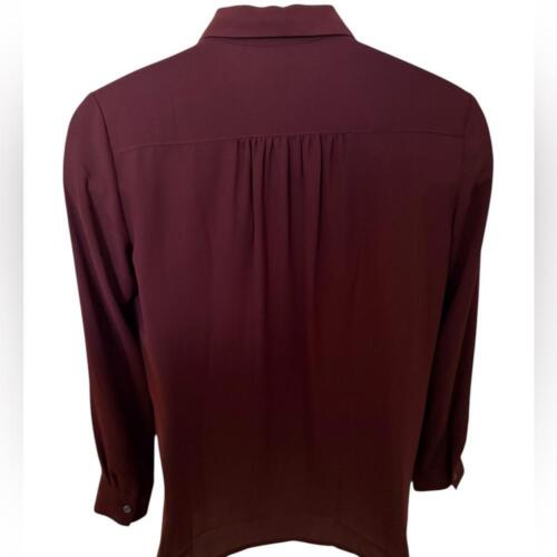 Camicetta da lavoro ANN TAYLOR Factory vino bordeaux bottoni casual top donna S small - Foto 3 di 4