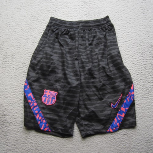 FC Barcelona Shorts Boys XL Black Nike Dri Fit Camo Crest Soccer Training Athlet