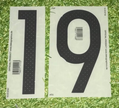 Brust Nummer 19 Flock in Matchworn Size für DFB Deutschland Home Trikot EM 2016