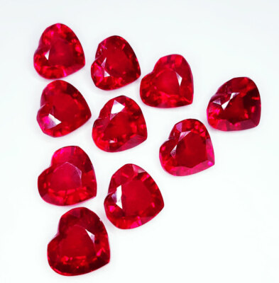 Natural Red Ruby Loose 8-10 Cts Certified Gemstone 10 Pcs Lot Fine Ruby Gem WR45