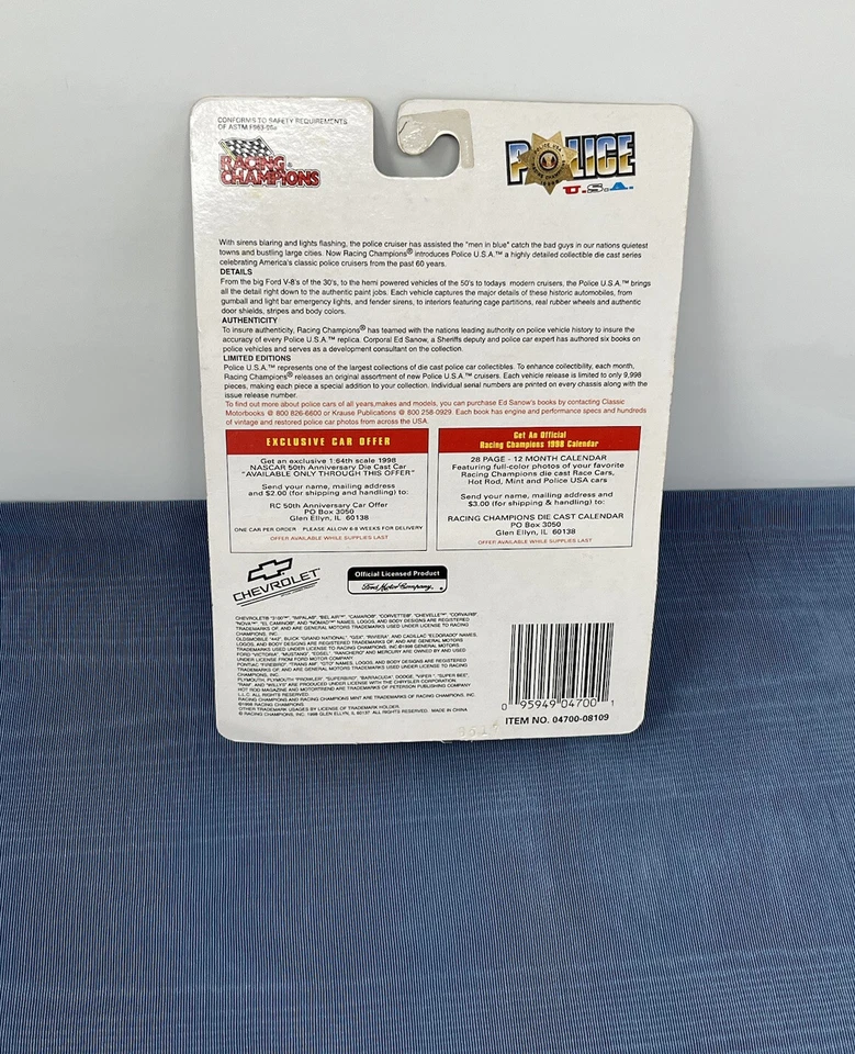 RACING CHAMPIONS POLÍCIA EUA 1950 FORD COUPE POLÍCIA ESTADUAL #28 - Imagem 4 de 4