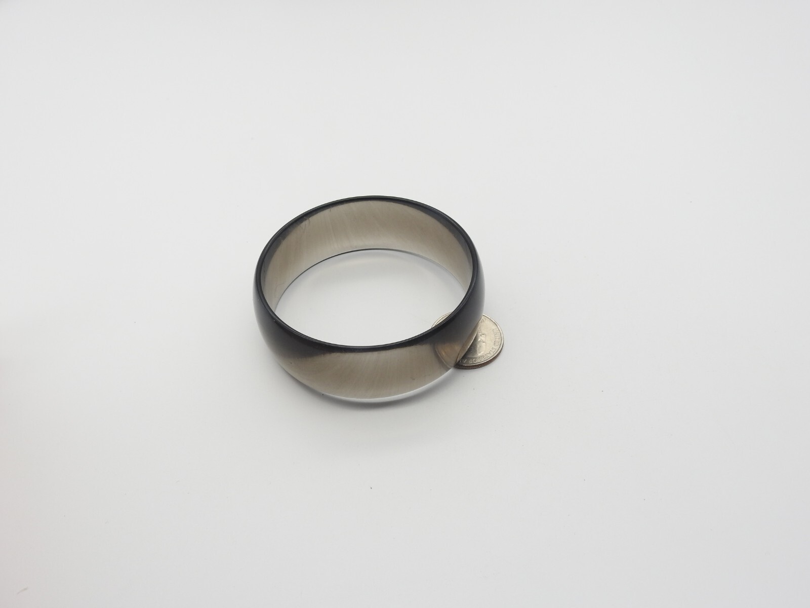 Translucent Gray Acrylic Bangle Bracelet Vintage - image 4