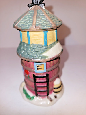COBBLESTONE CORNERS Christmas Village 2003 Farm House Grain Silo 5'' Tall No Chip