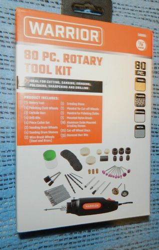 New Warrior Brand 80 Piece Rotary Tool Kit / Factory Sealed - Picture 2 of 8