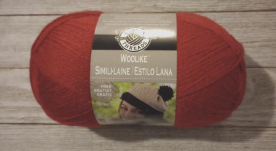 yarn crochet knit loops & threads woolike simili-laine red #1 #3556 skein new