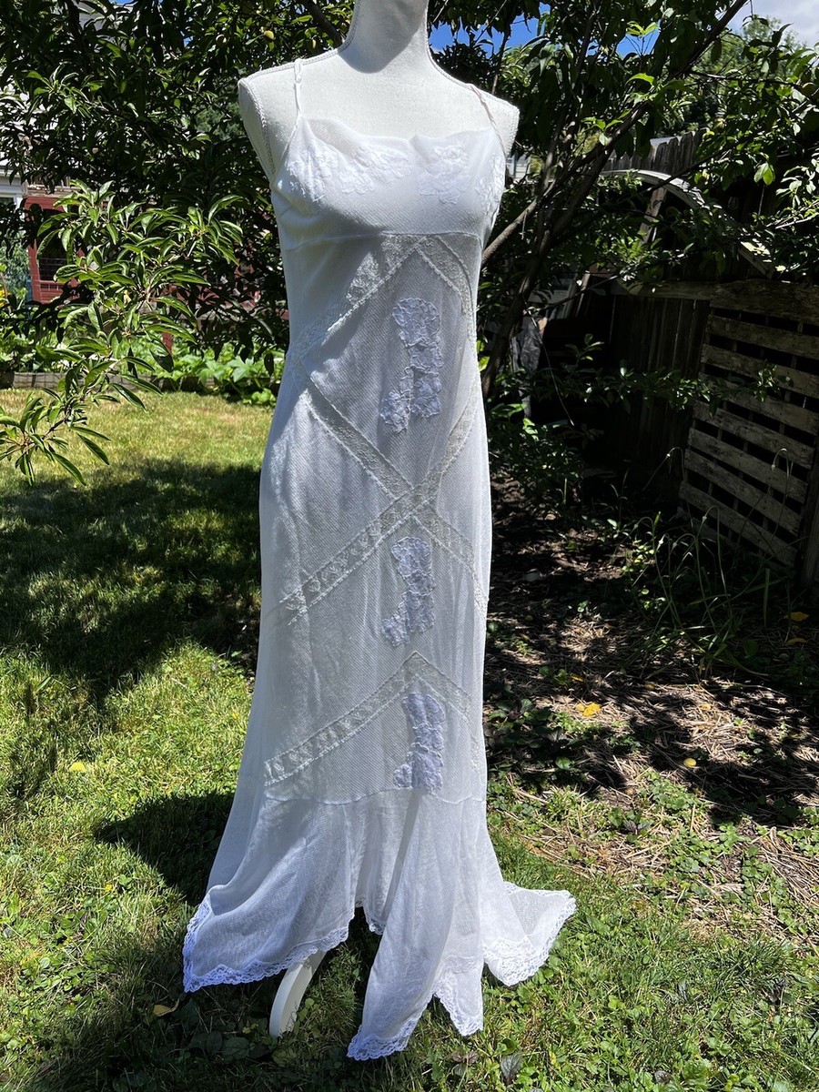 Y2K Victoria's Secret white lace and mesh maxi dress night gown | eBay