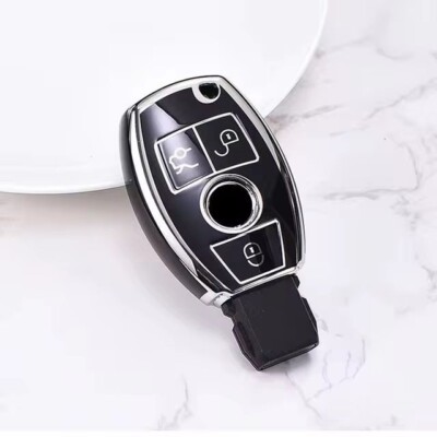 Protection Clé Voiture Mercedes Coque Silicone Clé Mercedes - Protection Antidérapante - Compatible Multiples Modèles Coque Clé Voiture