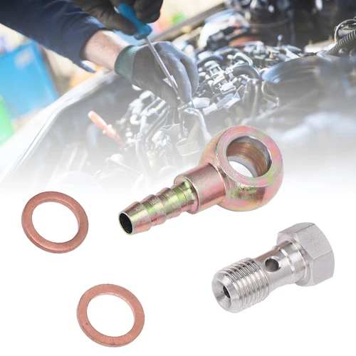 7/16-20 UNF Banjo Bolt 8mm Barb Master Cylinder Brake Reservoir Stainless Steel - Picture 4 of 12