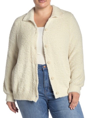 SUSINA Teddy Faux Fur Cardigan (Plus 