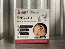 Lucid Engage Premium OTC Hearing Aids W/ Bluetooth For iPhone/ iPad - Gray