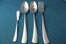 4pc Serving Tablespoon Pierced Fork Butter Studio William LARCH SATIN Vietnam