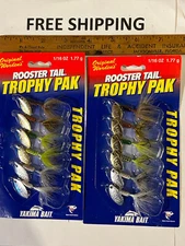 LOT OF 2 PACKS OF Worden's Rooster Tail SPINNERS Trophy Pak of Six 1/16 oz NIPS