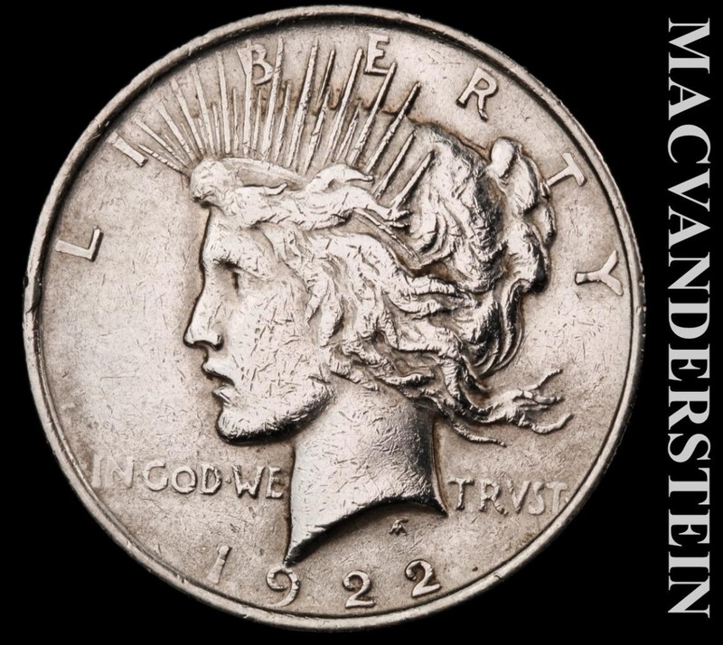 1922 Silver Peace Dollar - Scarce  Better Date  No Reserve  #L3976