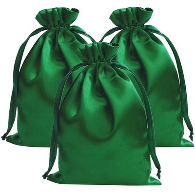 50 PCS 4 x 6 Inches Green Satin Gift Bags with Drawstring Wedding Favour Bags...