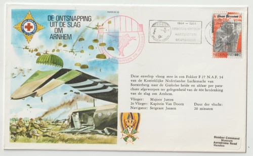 17/9/1984 Netherlands Flown Cover - RAFES SC33 - Escape from Arnhem