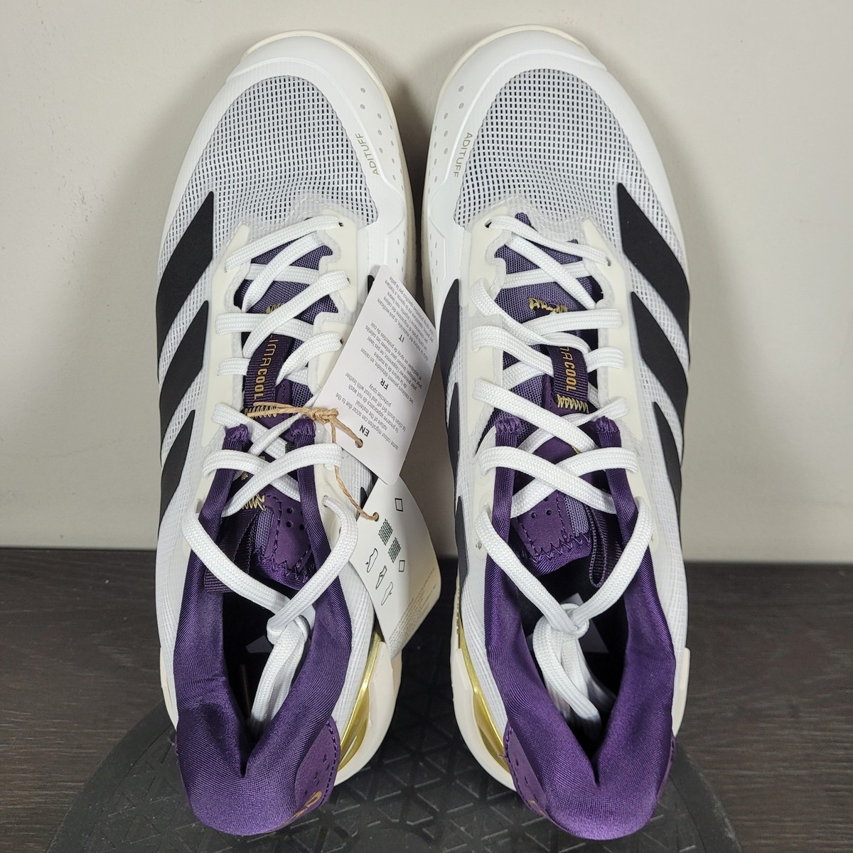Adidas Adizero Ubersonic 5 Tennis Shoes White Black Plum 