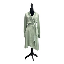 White House Black Market Light Green Wrap Dress
