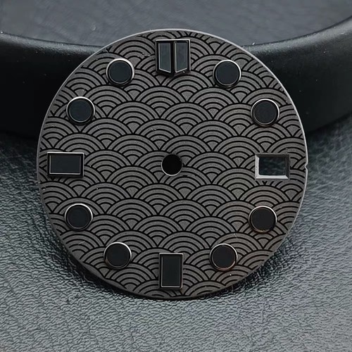 Esfera de reloj de escamas de pescado luminosa de acero inoxidable liso de 28,5 mm para NH35/36 - Imagen 4 de 4