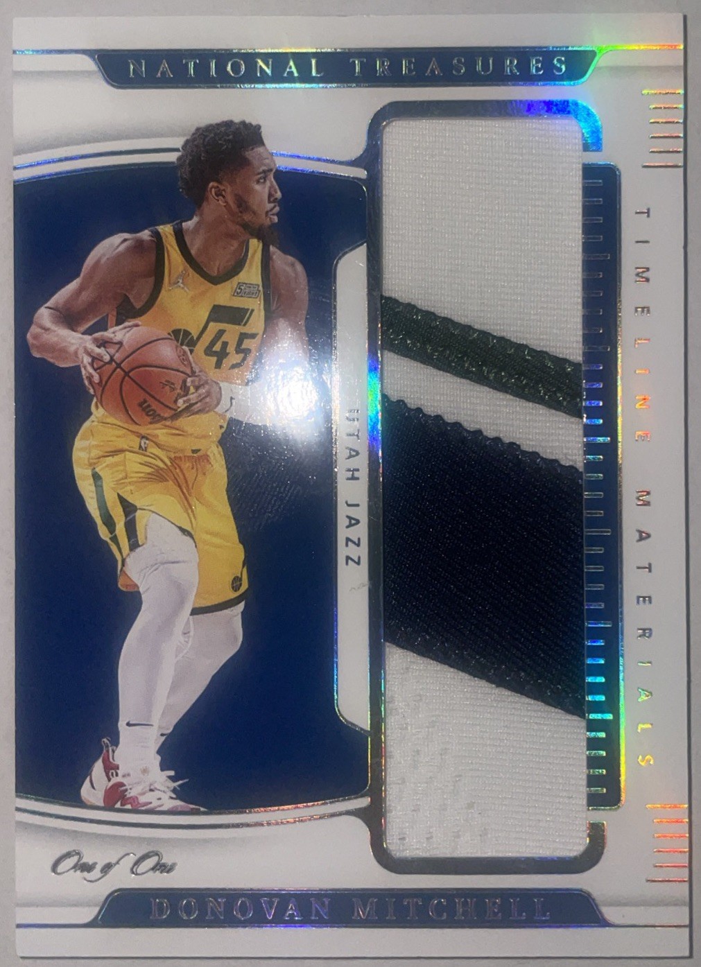 2021-22 Donovan Mitchell 1/1 National Treasure Jersey Patch Card #TM-DML!