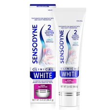 Clinical White Toothpaste Clinically Proven Whitening for Sensitive Teeth, Stain