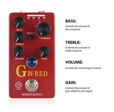 MOSKYAUDIO Guitar Effects Pedal G IV RED Purple Channel KIVG