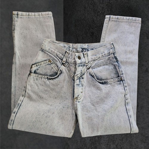 Lee Jeans Girls Sz 12R 23"x22" Bleached Tapered Ankle Zip VTG Made in USA - Picture 2 of 9