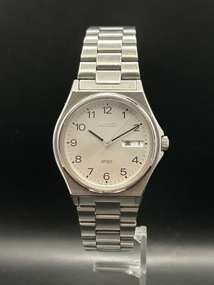 SEIKO WATCH SPIRIT 7N48-7000 QUARTZ DAY DATE KANJI Arabic [Very