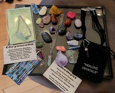 25 Polished stones rock gems lot Asstd, Crystal Jewelry Healing Crystals Necks